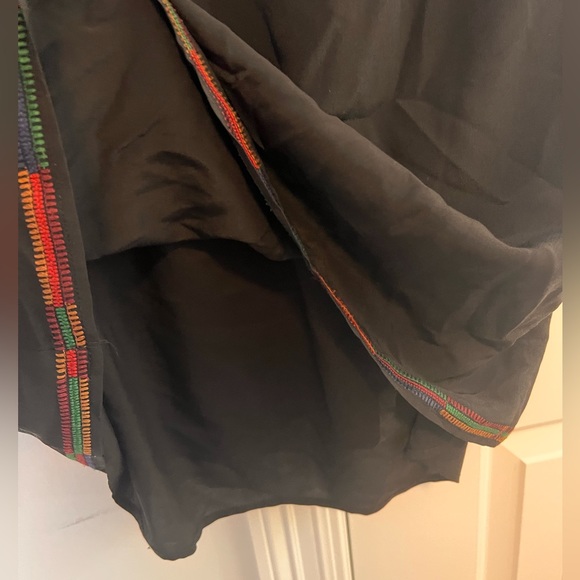 Madewell Embroidered Shift Dress Black Silk - Picture 9 of 11